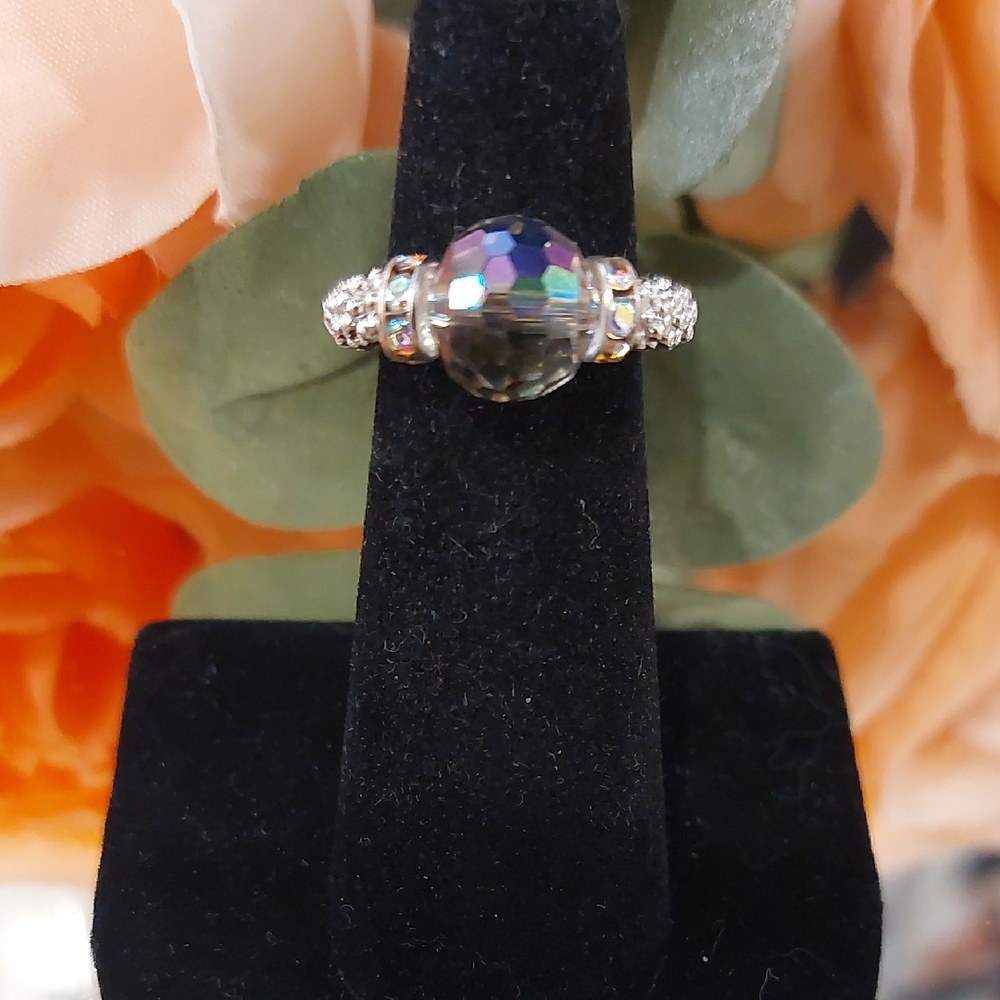 Handmade Multicolor Crystal Beaded Ring- READ BELOW FOR CUSTOM SIZE INFO👇